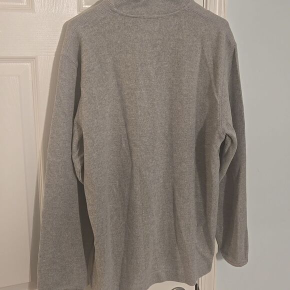 Boss Gray Zip Up Sweater with Quarter Zip and Relaxed Fit - Picture 8 of 8
